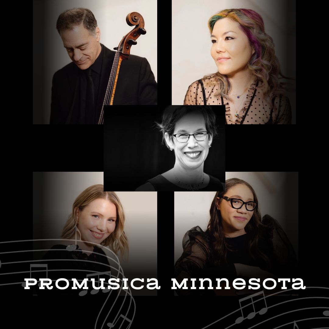 Collage of images of portraits of five musicians on their instruments 